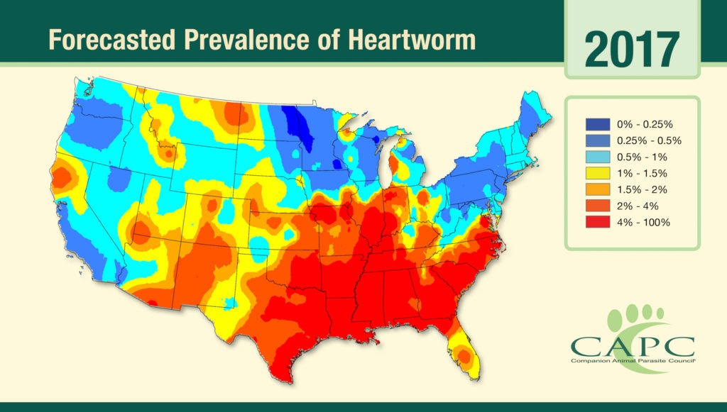 2017 capc heartworm forecast map