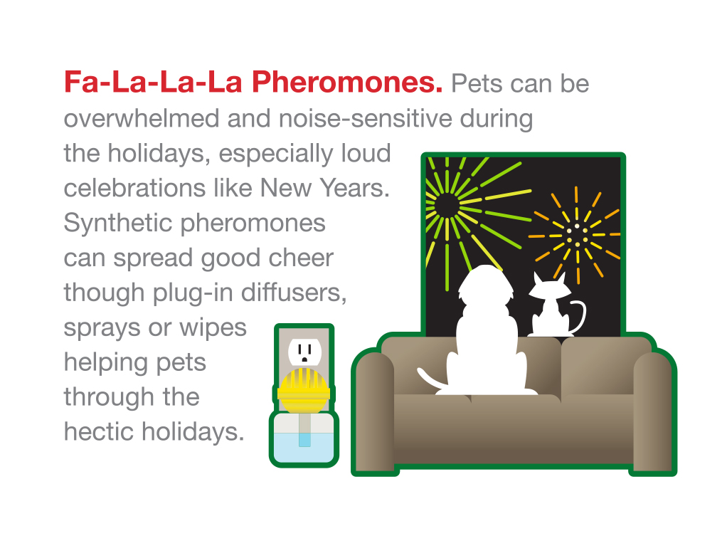 pheromones feliway adaptil holiday season christmas new year's eve