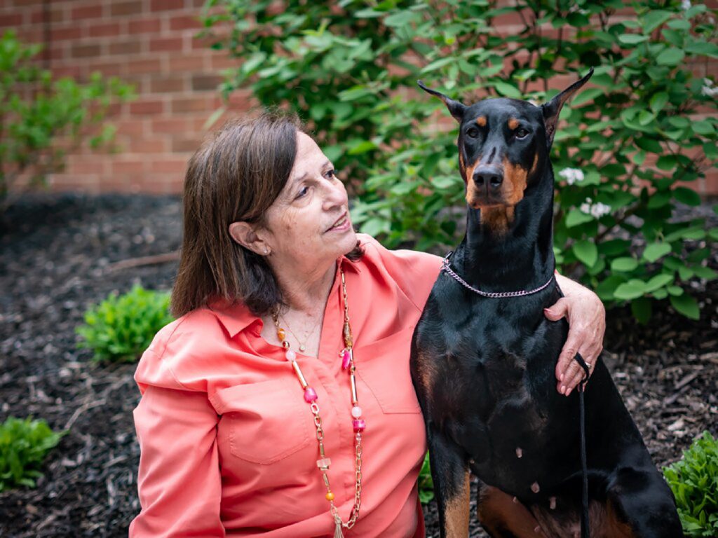 Linda and her Doberman Keela