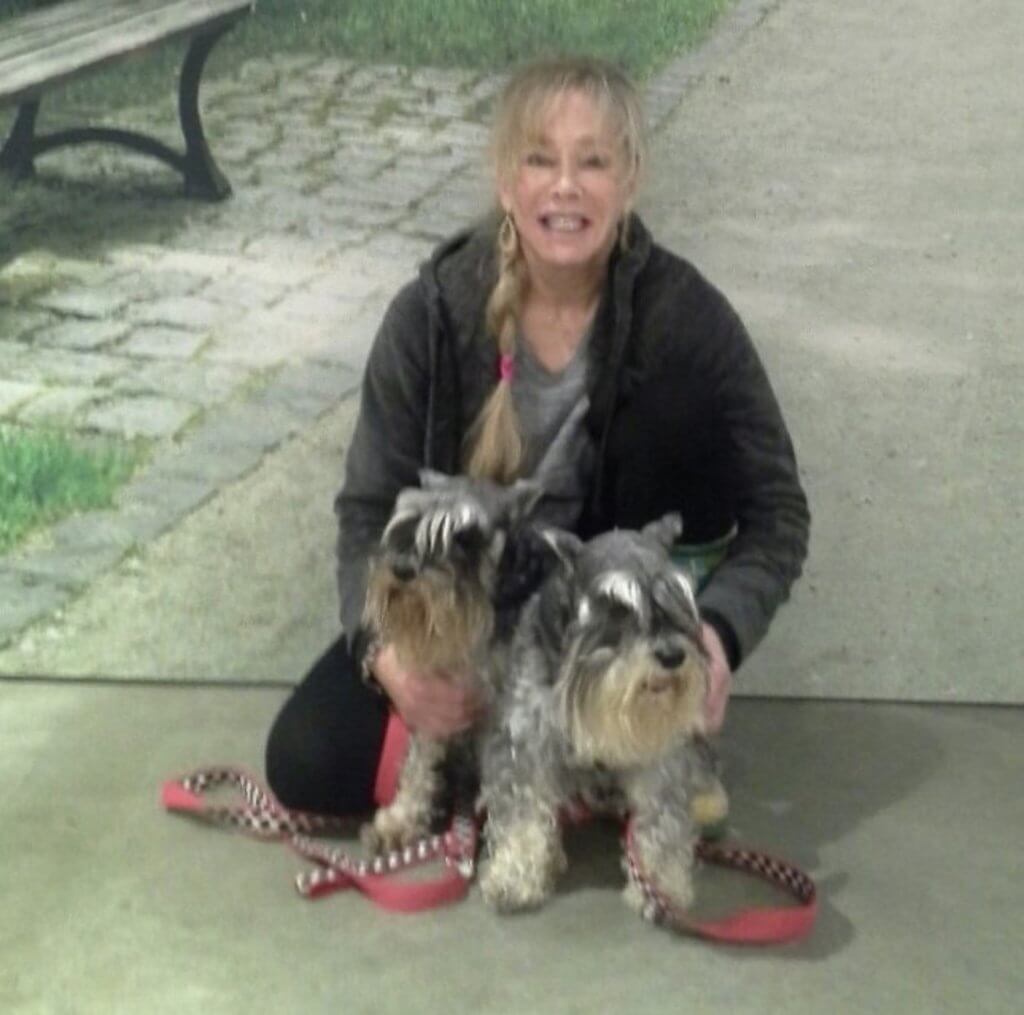 Sandy Weinstein and her dogs