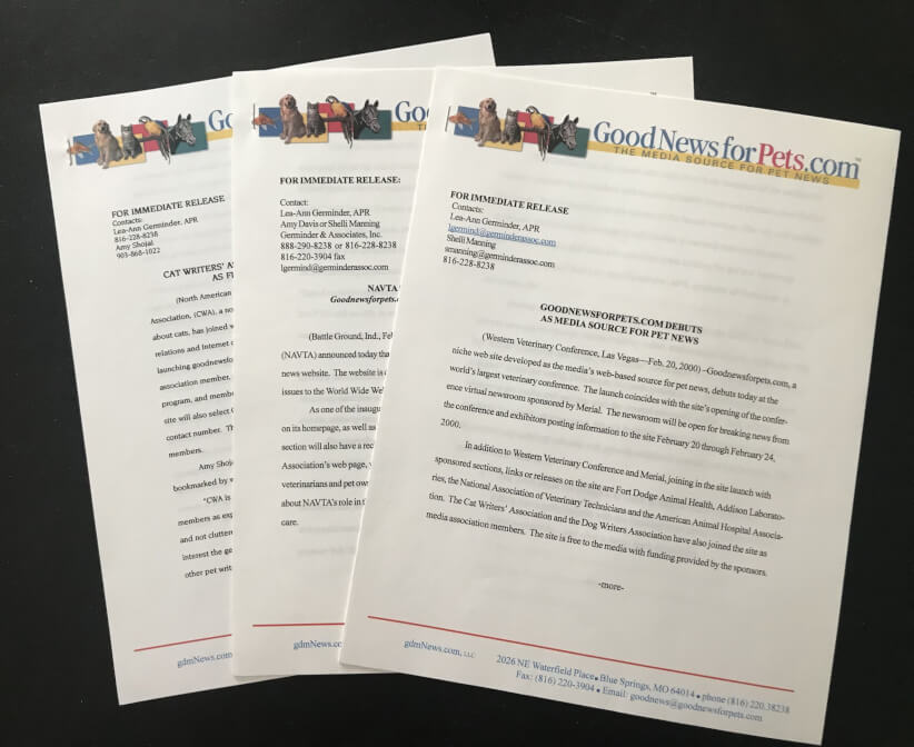 Original Announcement Press Releases Circa 2000